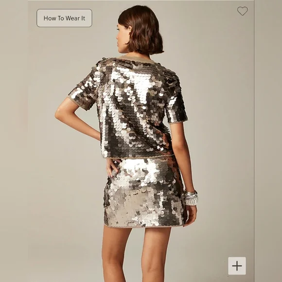 NWT J. Crew Collection sequin-embellished T-shirt, size XS - Picture 3 of 9